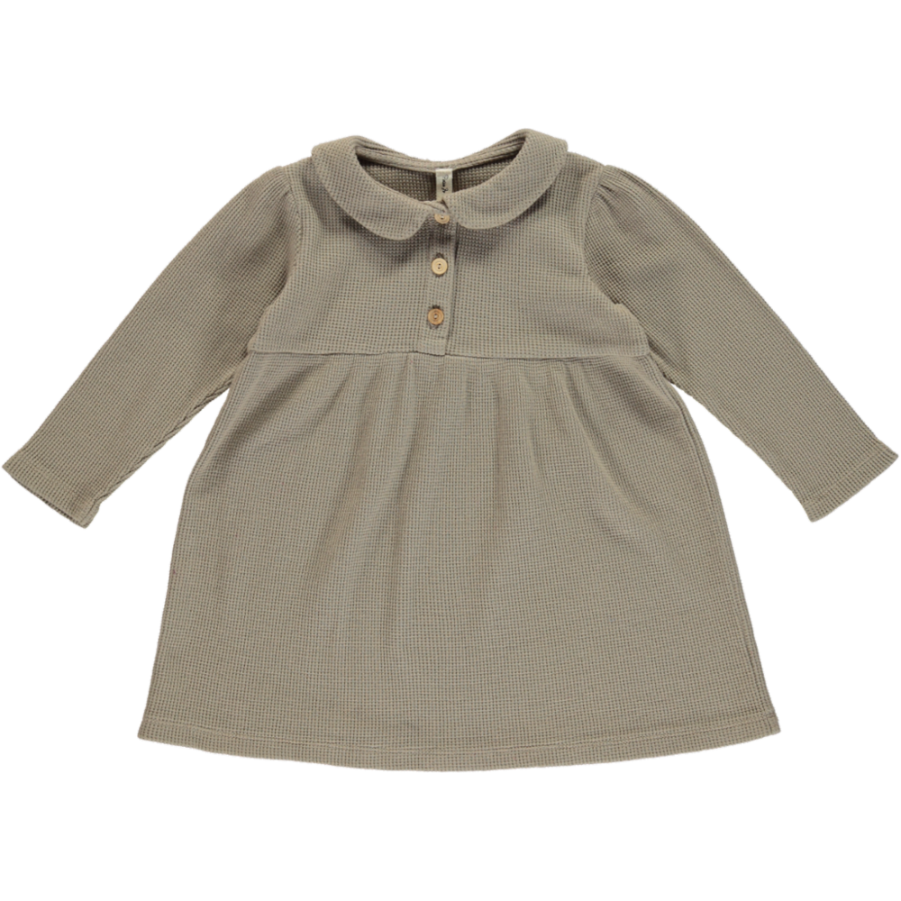organic baby dress brown | peter jo
