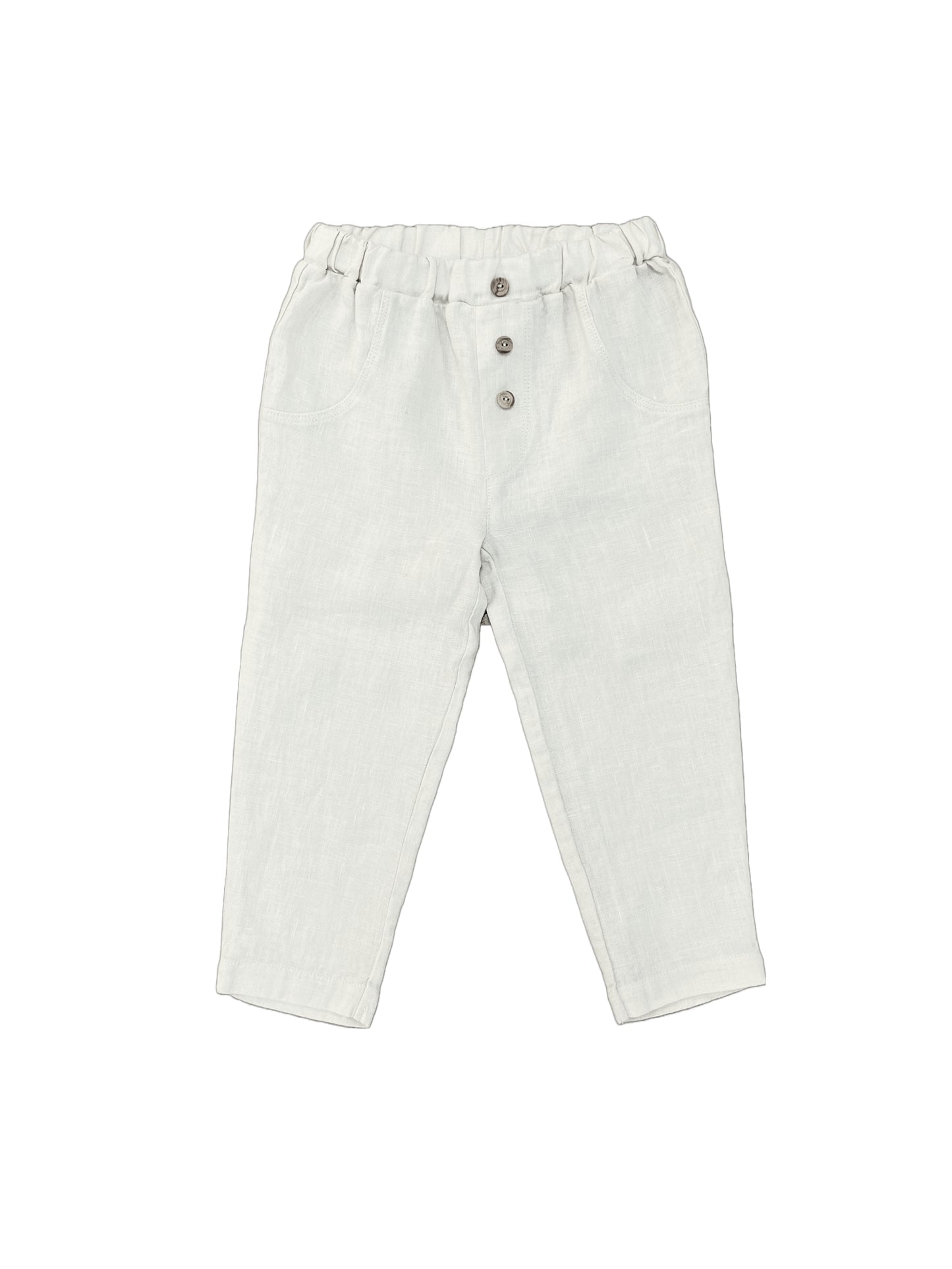 Baby Linen Pants Wave Sienna Cream | Peter Jo