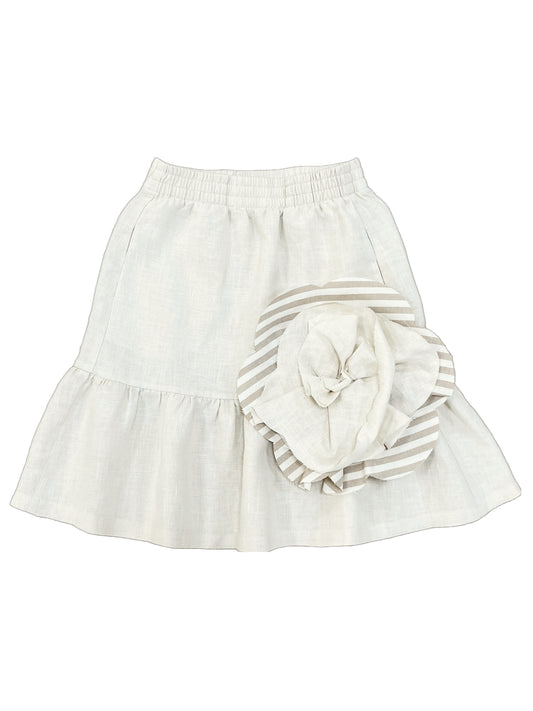 Linen Skirt Tulip Sienna Cream | Peter Jo Natural Clothing