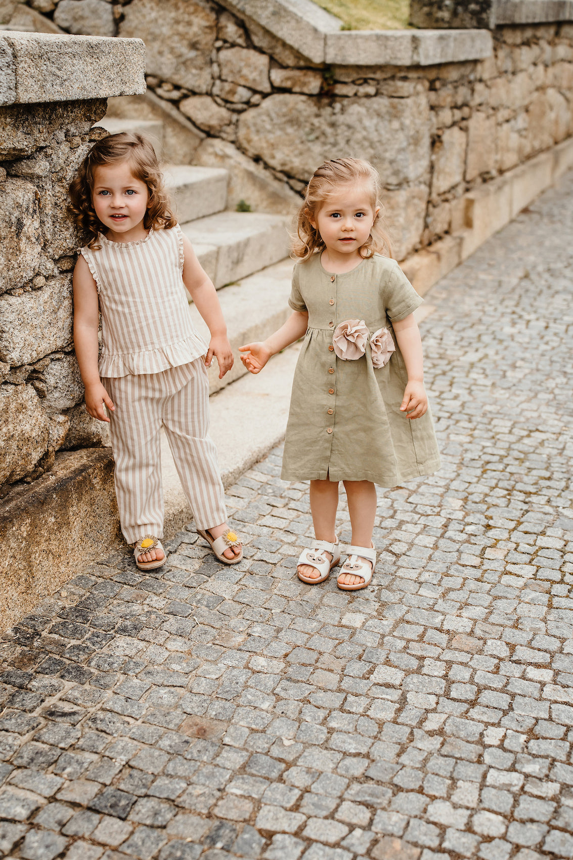 Striped Baby Pants Sandy Cinnamon | Peter Jo Natural