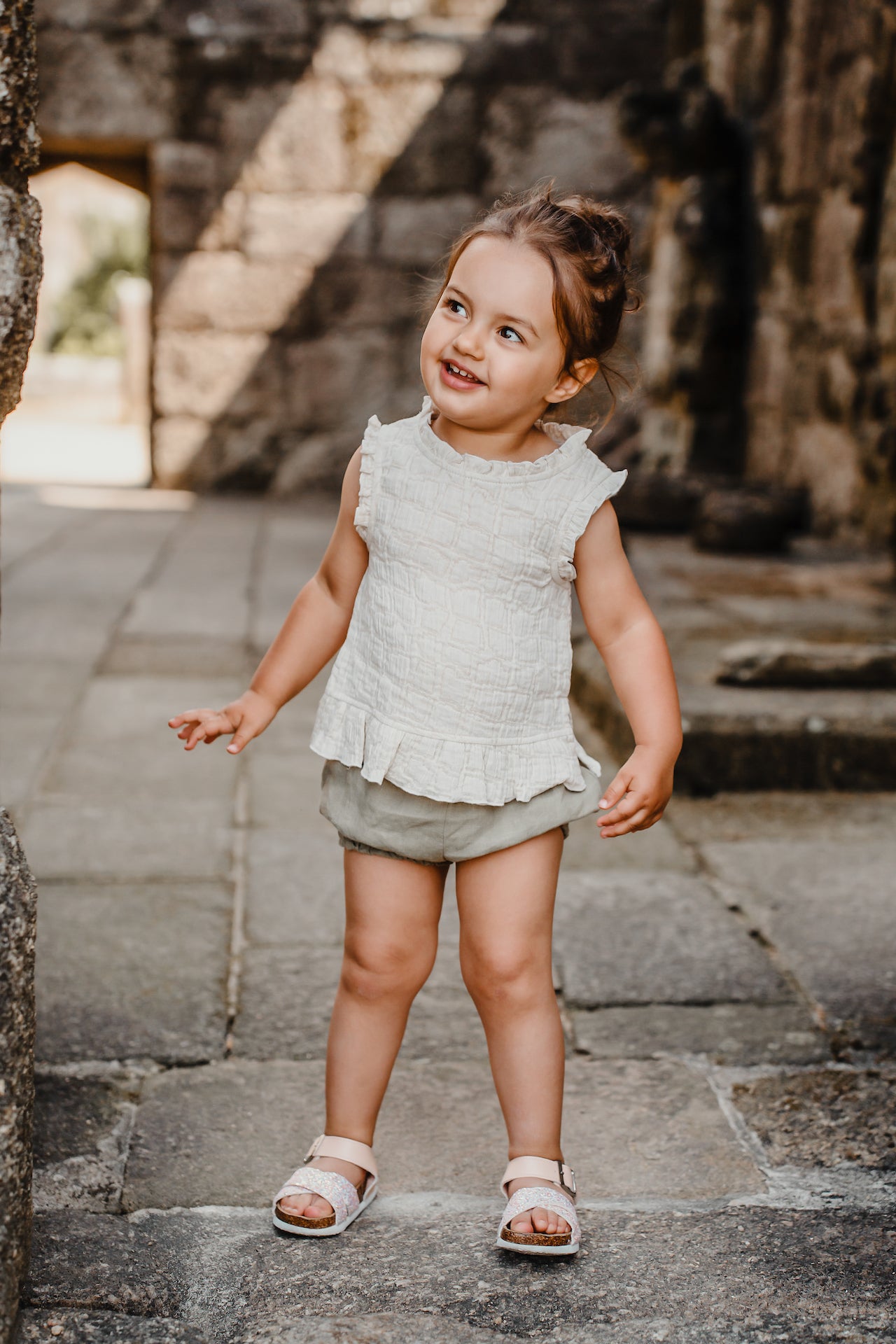 Baby Linen Bloomers Torre Olive | Peter Jo