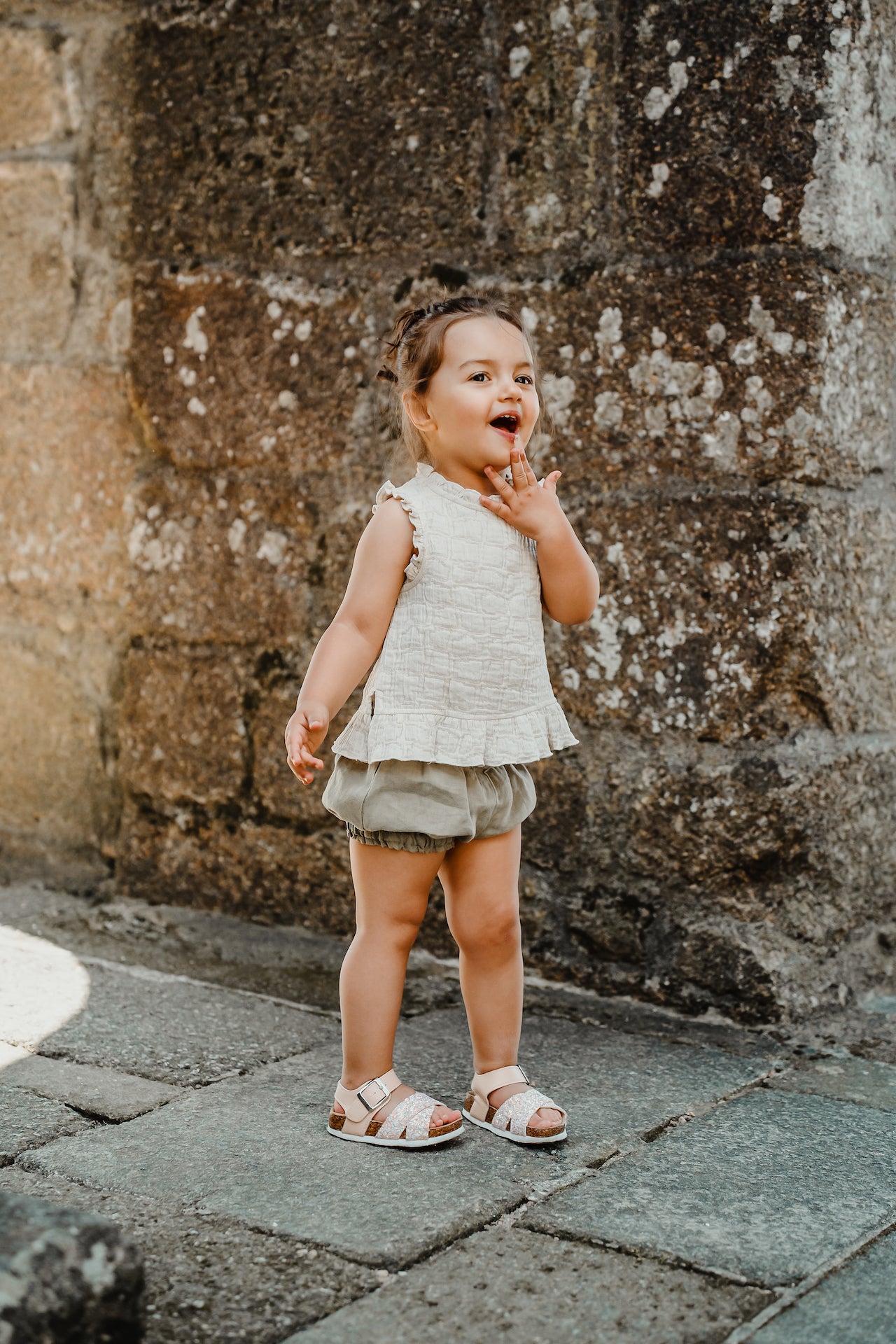 Baby Linen Bloomers Torre Olive | Peter Jo