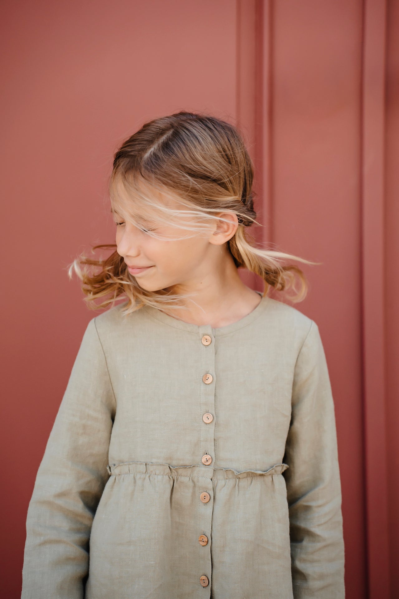 Linen Shirt Violet Olive | Peter Jo Natural