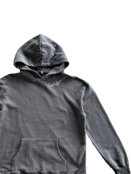 Grey organic hoodie woman pierce | peter jo