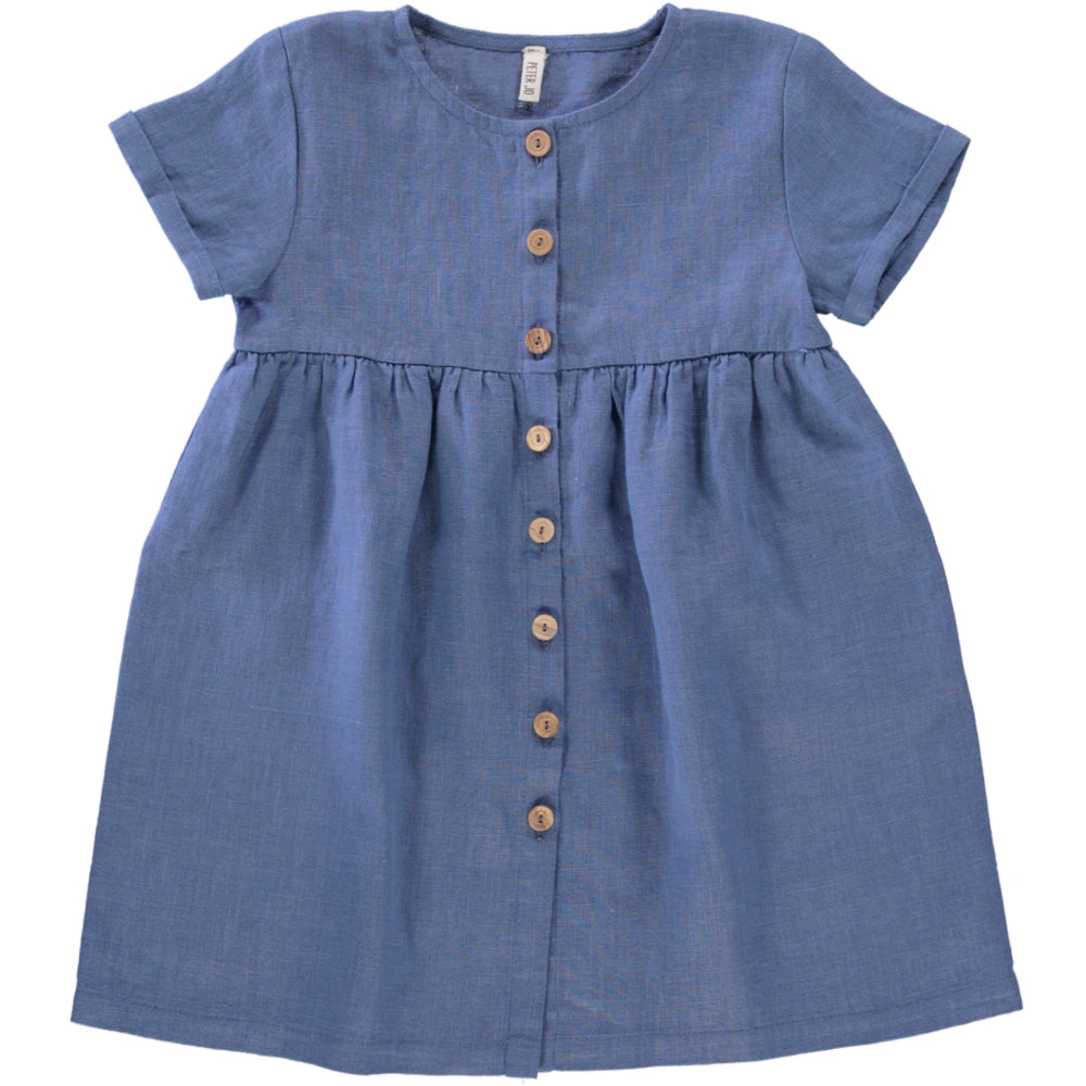 blue linen dress