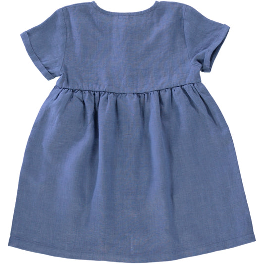 blue linen dress