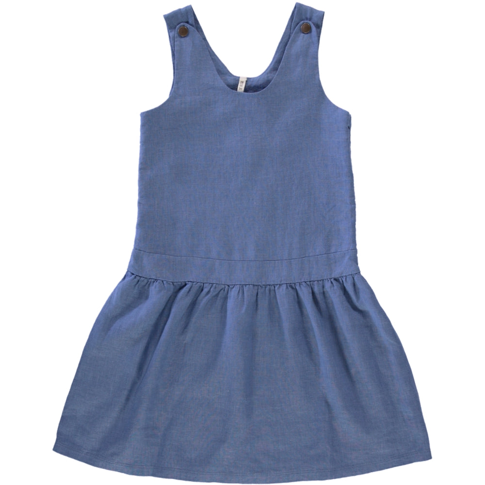 blue linen dress