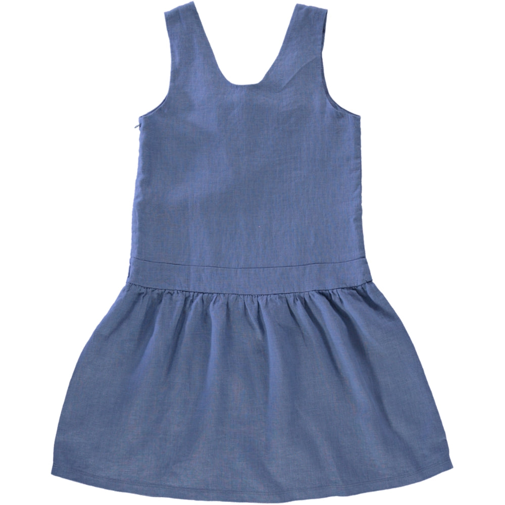 blue linen dress