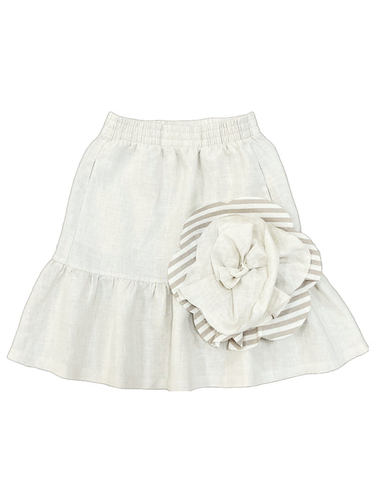 Linen Skirt Tulip Sienna Cream | Peter Jo Natural Clothing 