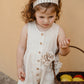 Baby Linen Overall Sailor Sienna Cream Flower | Peter Jo