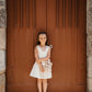 Linen Dress Chloe Sienna Cream Flower | Peter Jo Natural