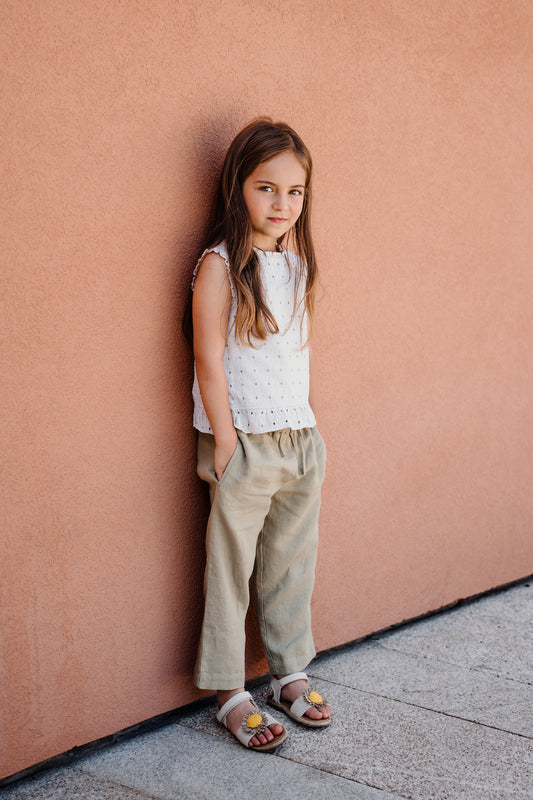 Linen Pants Dawn Olive | Peter Jo Natural