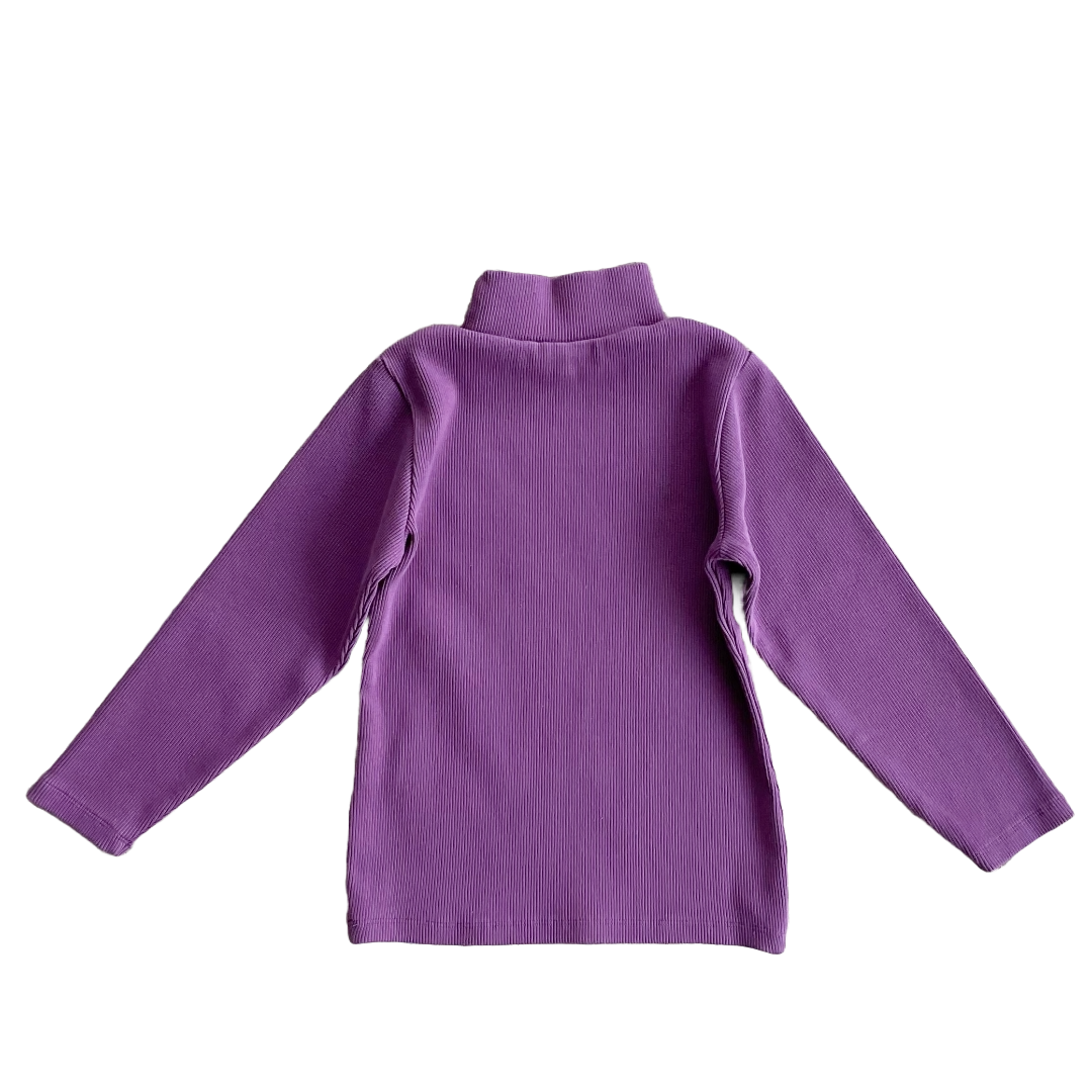 Organic Kids' Ribbed Shirt - Purple Manny | Peter Jo