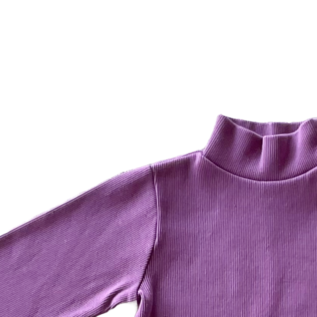 Organic Kids' Ribbed Shirt - Purple Manny | Peter Jo