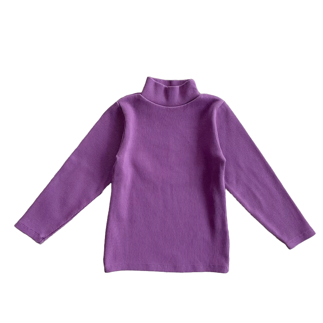 Organic Kids' Ribbed Shirt - Purple Manny | Peter Jo