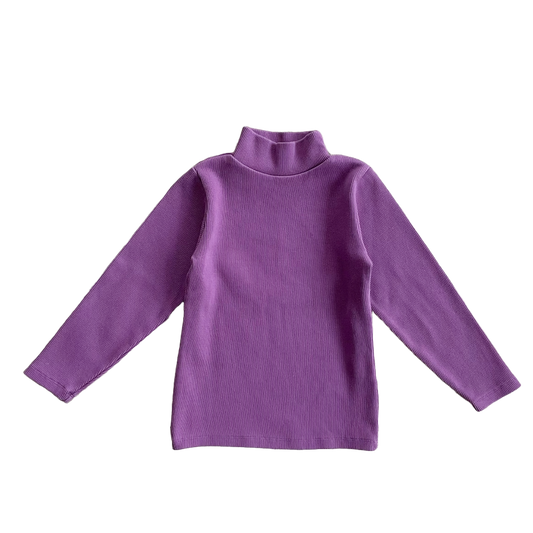 Organic Kids' Ribbed Shirt - Purple Manny | Peter Jo