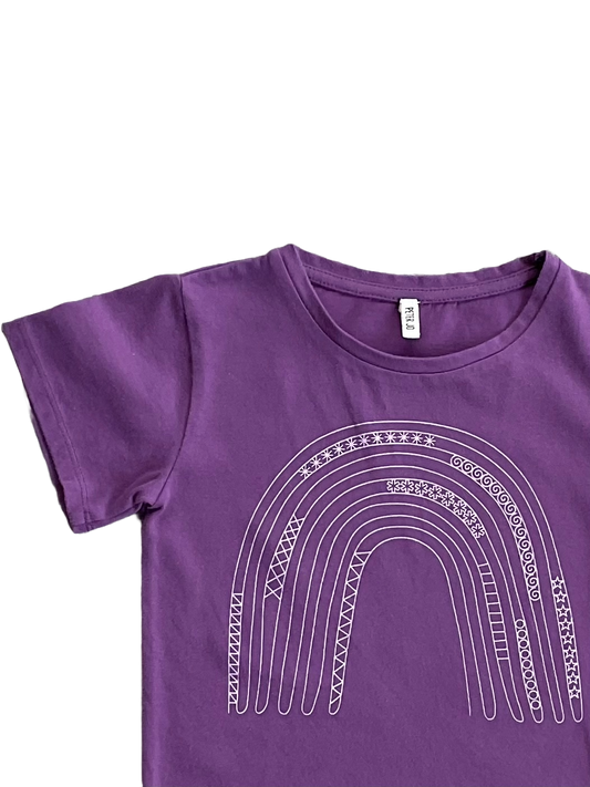 Organic Baby T-Shirt - Purple Rainbow Print