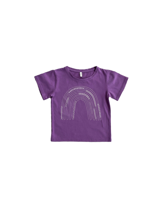 Organic Baby T-Shirt - Purple Rainbow Print