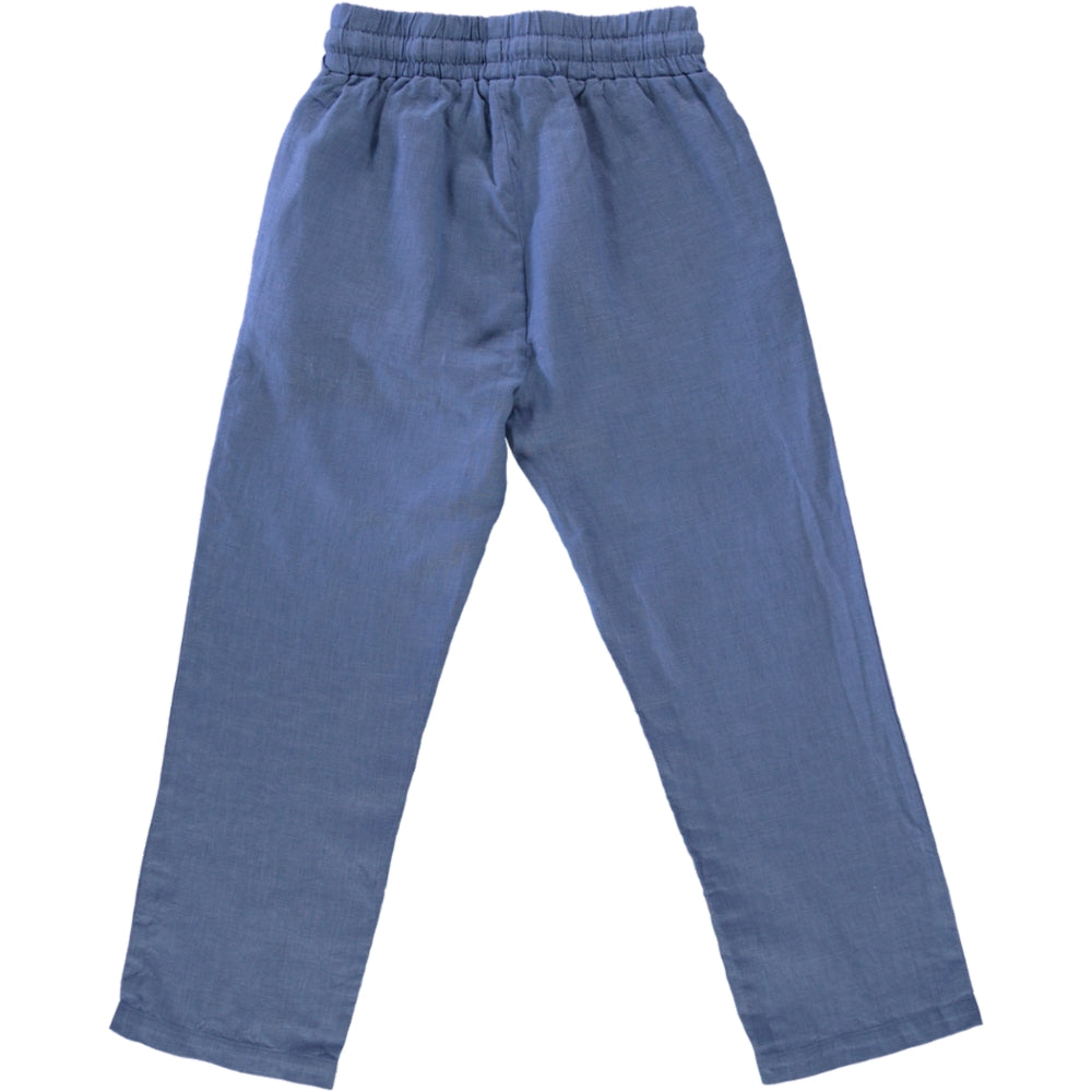 blue linen pants