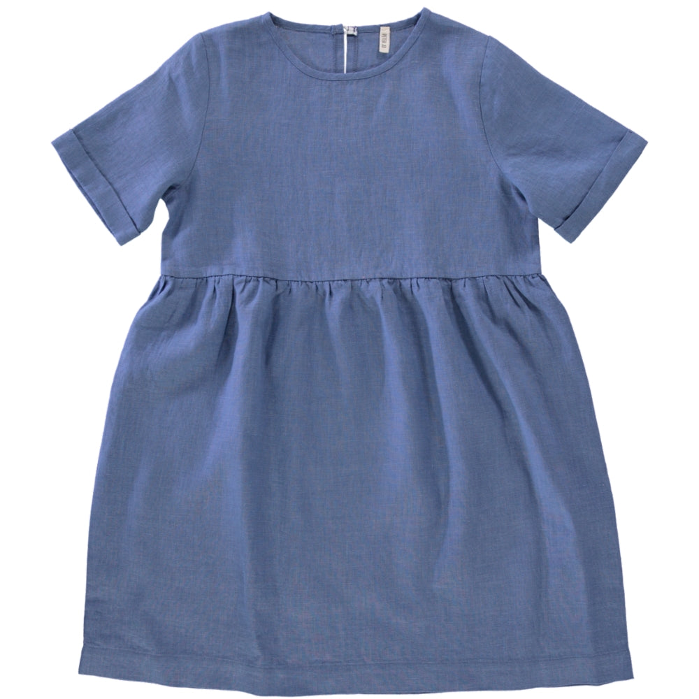 blue linen dress