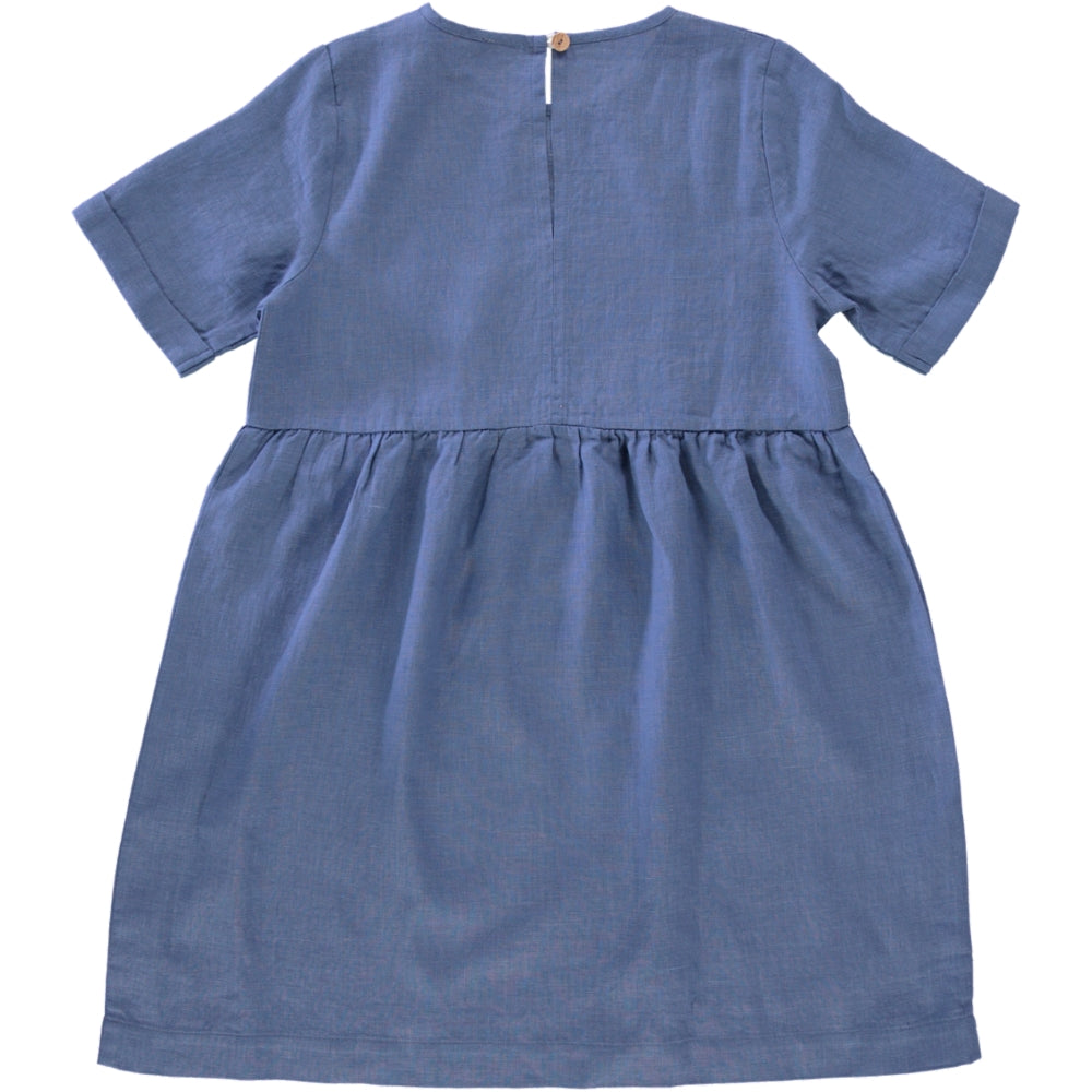 blue linen dress